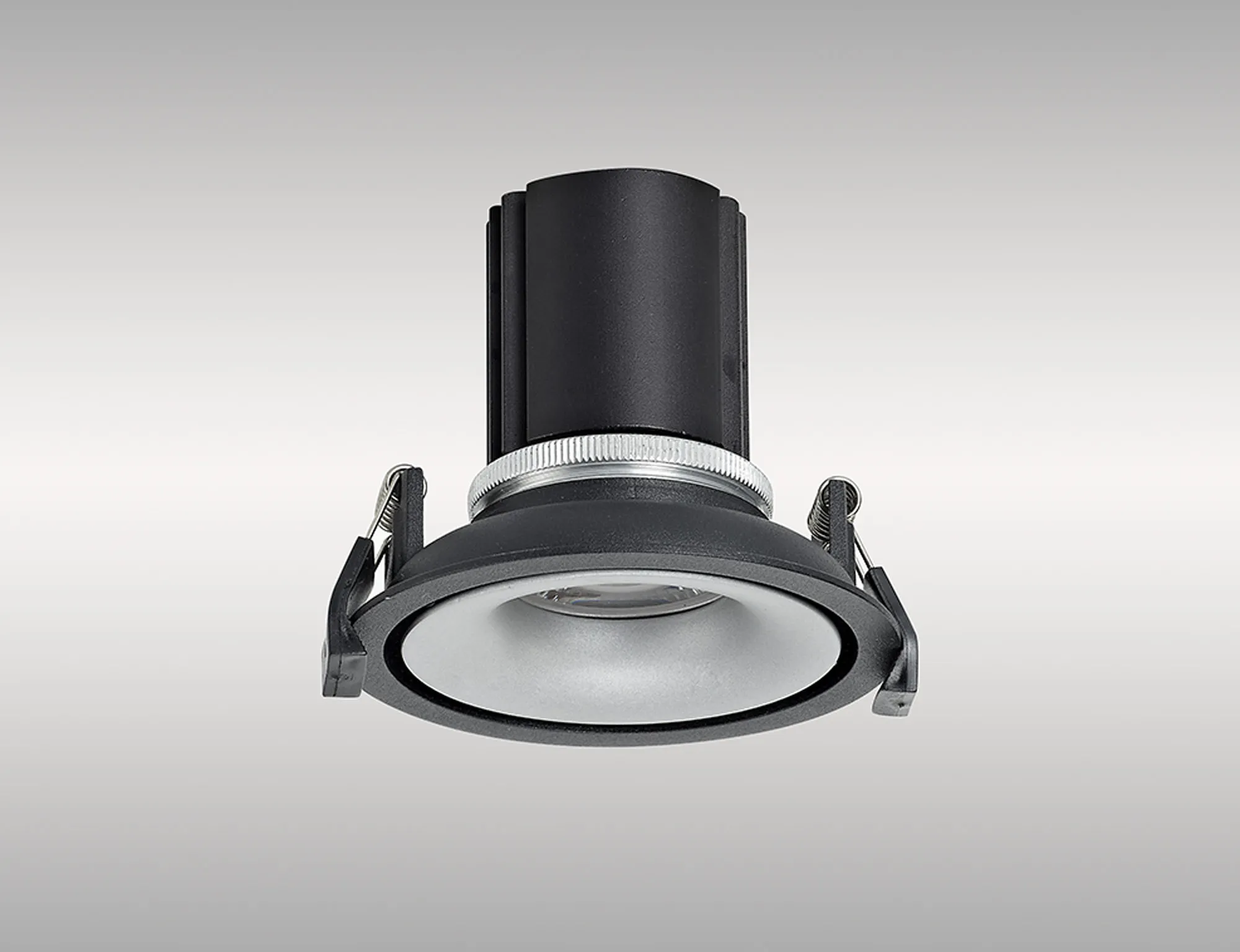 Bolor 12 Tridonic Powered 12W 4000K 1200lm 12° CRI>90 LED Engine Black/Silver Fixed Recessed Spotlight, IP20 DM202159  Dlux Bolor 12